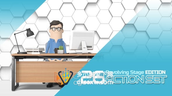 AE模板-26个3D卡通漫画人物角色办公商务解说产品介绍业务演示