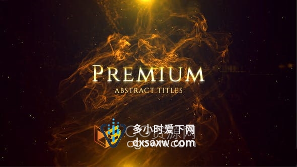 AE模板-抽象时尚光滑金色粒子特效场景开场宣传片头视频