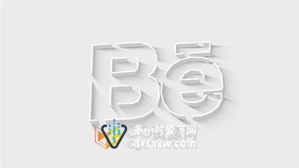 AE模板-长阴影线条3D挤压生成LOGO动画视频片头