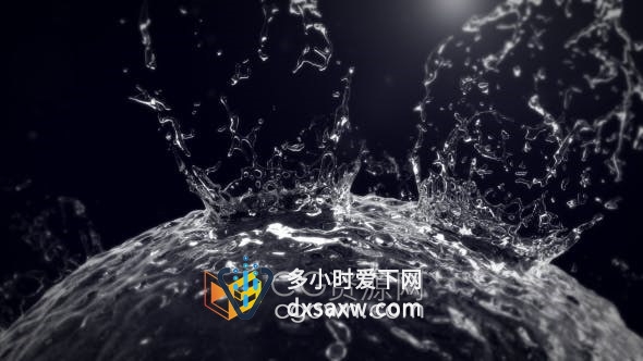 AE模板-液体水球爆裂飞溅水花特效LOGO动画视频