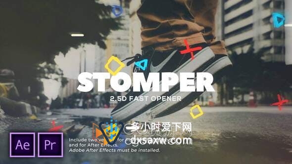 AE与PR模板制作创意方块遮罩空间错位动画图文动画视频片头