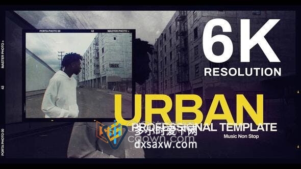 6K分辨率失真动感开场动画音乐活动城市街拍短片视频片头制作-AE模板