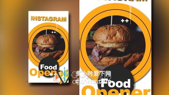 AE模板-美食vlog介绍短视频餐厅食品展示社交媒体小视频