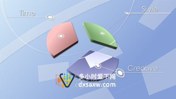 AE模板-3D图表动画效果LOGO视频片头4K分辨率