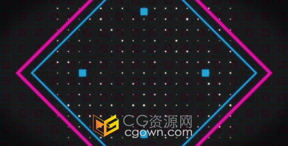创意图形动画故障霓虹灯多彩发光变形效果LOGO片头视频-AE模板