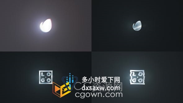 3D Metal Logo发光金属标志过渡动画片头视频制作-AE模板