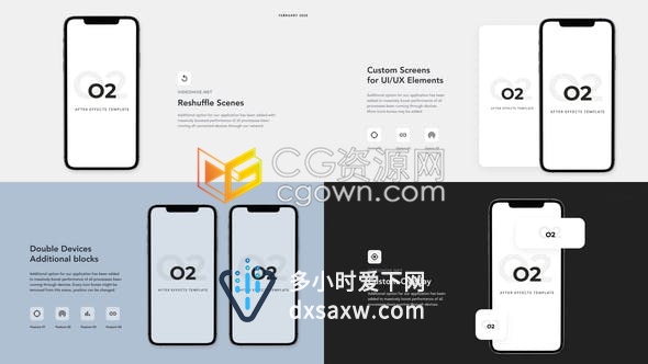 AE模板- iphone手机演示APP移动应用程序界面展示促销宣传片