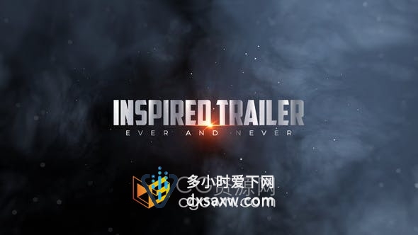 AE模板-电影预告片烟雾特效缩放转场视频片头开场动画