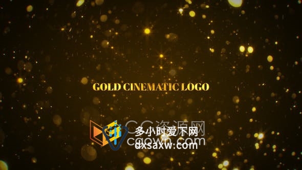 PR预设/AE模板-抽象闪烁黄金光斑粒子背景影视片名电影标题LOGO动画片头