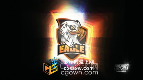 Glitch Gaming Logo Reveal游戏玩家宣传标志片头电子竞技-AE模板