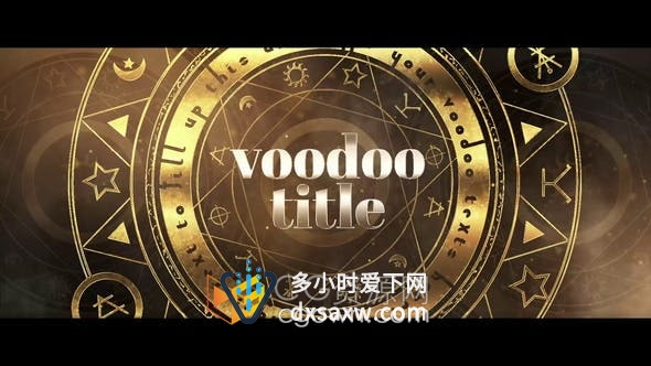 AE模板-巫毒魔术师发光图案恐怖电影标题视频片头