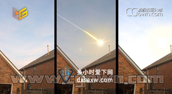 AE教程 使用Particular与Knoll Light Factory制作流星飞逝陨石坠落撞击特效合成