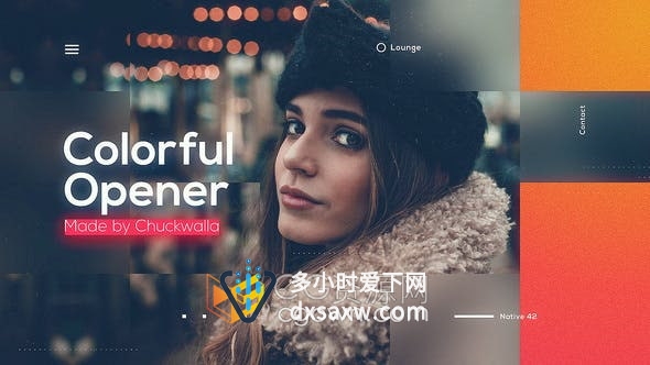AE模板-多彩故障透明方块拼贴过渡制作任何类型的媒体动态揭幕战带竖屏版