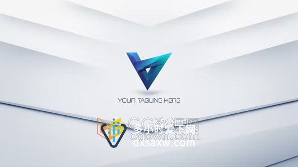 AE模板-商业风格明亮色调现代简约标志带阴影效果LOGO动画