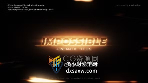 AE模板-火花闪烁情感纪录片工业风电影标题预告片