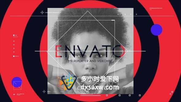 AE模板-时尚图形动画演绎美妆博主商业杂志模特展示宣传片头