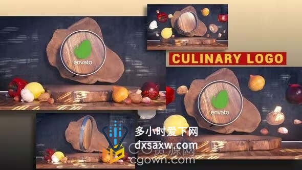 烹饪厨师介绍厨房厨具食谱品牌LOGO动画视频AE模板
