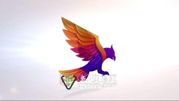 AE模板-快速旋转动画企业片头带有标语的标志LOGO展示