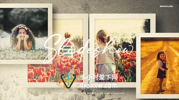 AE模板-Photo Slideshow照片幻灯片回忆美好视频相册动画制作
