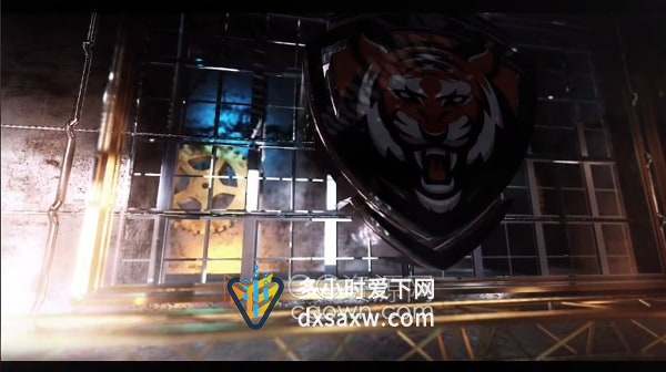 AE模板-金属感齿轮动画场景三维影视标志电影LOGO片头
