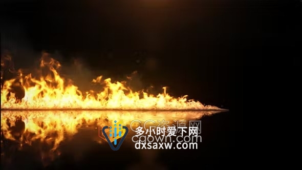 AE模板-燃烧火焰线标志显示LOGO动画