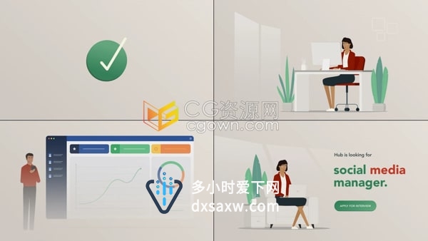 电子商务医疗保健商业广告社交媒体自定义场景角色解释器动画AE模板
