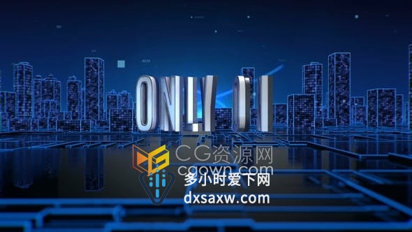 粒子光线穿梭信息城市高科技企业视频片头AE模板