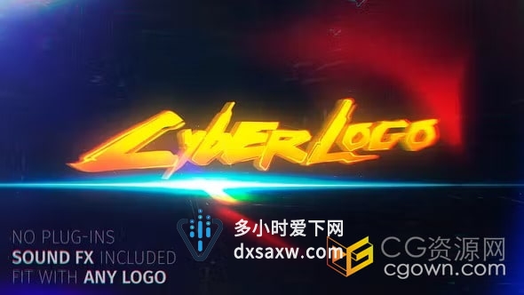 AE模板-失真动态和grunge邋遢效果电影风格故障标志片头片尾动画