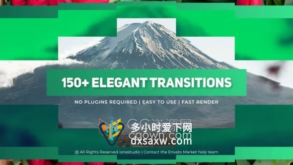 AE转场模板-150+适用任何分辨率和纵横比的过渡效果元素
