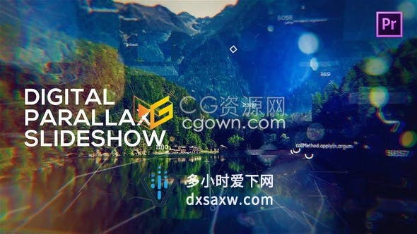 PR模板下载高科技感视差展示图文动画宣传开场视频效果制作