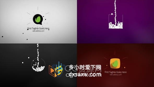PR模板-6个简单实用2D商业绘图标志LOGO小动画