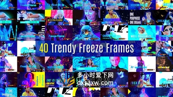 40种冻结帧定格动画介绍创意视频效果AE模板