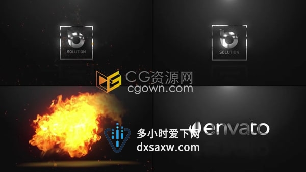 AE LOGO模板熊熊烈火燃烧的火焰标志动画