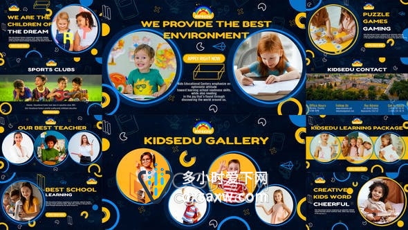 AE模板-儿童教育宣传片幼儿园早教培训机构学校课外补习班介绍视频