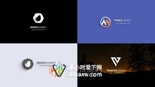 AE模板-适合各种科技商业公司品牌干净简单有光泽感的标志展示