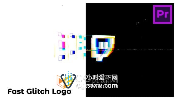 PR模板-快速故障标志动画视频片头4K分辨率