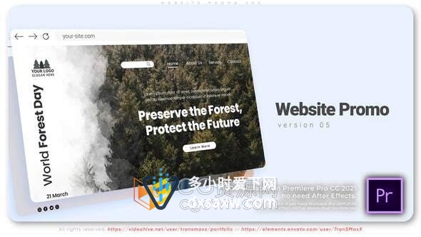 AE与PR模板-Website Promo网站设计介绍宣传页面展示动画视频