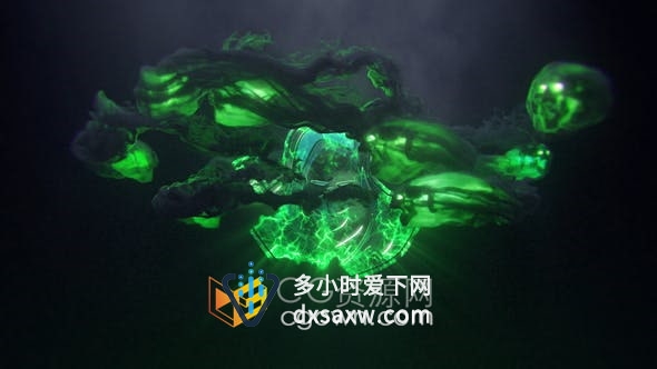 AE模板-黑暗幽灵骨头粒子特效动画视频片头制作