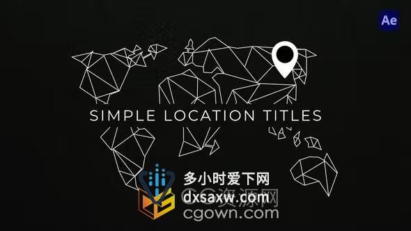 9个动画位置标题Simple Location Titles AE模板