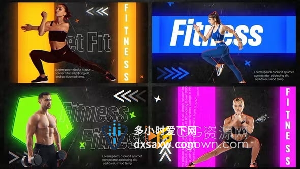 AE模板-超燃火花故障激情燃烧健身和体育运动幻灯片