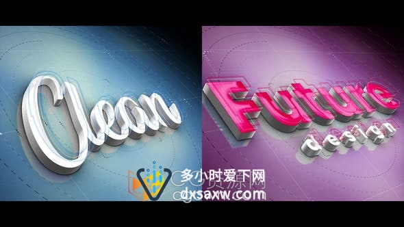 PR模板-活力时尚动态相机效果3d轨道运动Orbit标题挤压标志动画