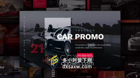 干净现代AE模板适合汽车介绍展示经销商促销赛车活动会展汽车摄影宣传