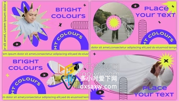 AE模板-彩色创意幻灯片时尚艺术家设计师介绍视频
