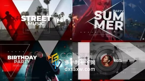 AE模板-动态海报设计时尚社交网站媒体频道宣传短视频
