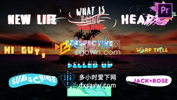 MOGRT文件10款创意卡通图形动画效果视频字幕文字动画-PR模板下载