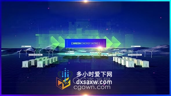 新能源绿色能源工业生态环保主题宣传片头AE模板