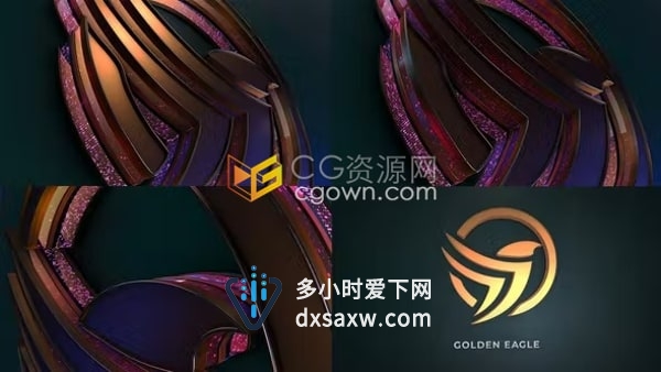 AE标志模板-3D优雅明亮粒子闪光粉效果独特Epic片头Logo动画