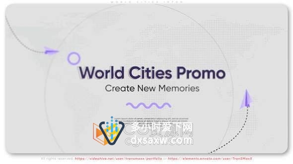 AE模板-旅行社旅游中心宣传片客户航程展示现代风格历史时间线纪录片