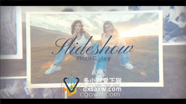 柔和漏光效果粒子飞扬温馨美好回忆视频相册AE模板