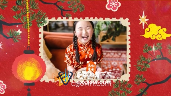 [会员福利]欢乐喜庆新年幻灯片合作伙伴祝福公司成就年会播放视频相册AE模板
